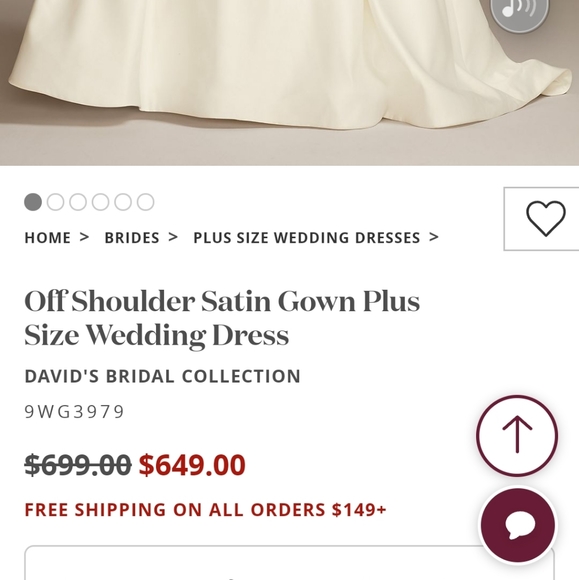 David Bridal satin ball gown Size 16 - Picture 4 of 4